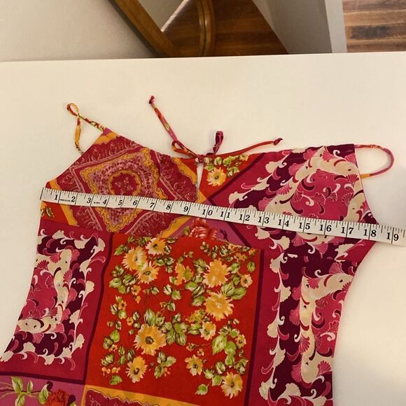 Vintage 90's Floral Patchwork Bohemian Midi Sundress Size Medium - Picture 12 of 13